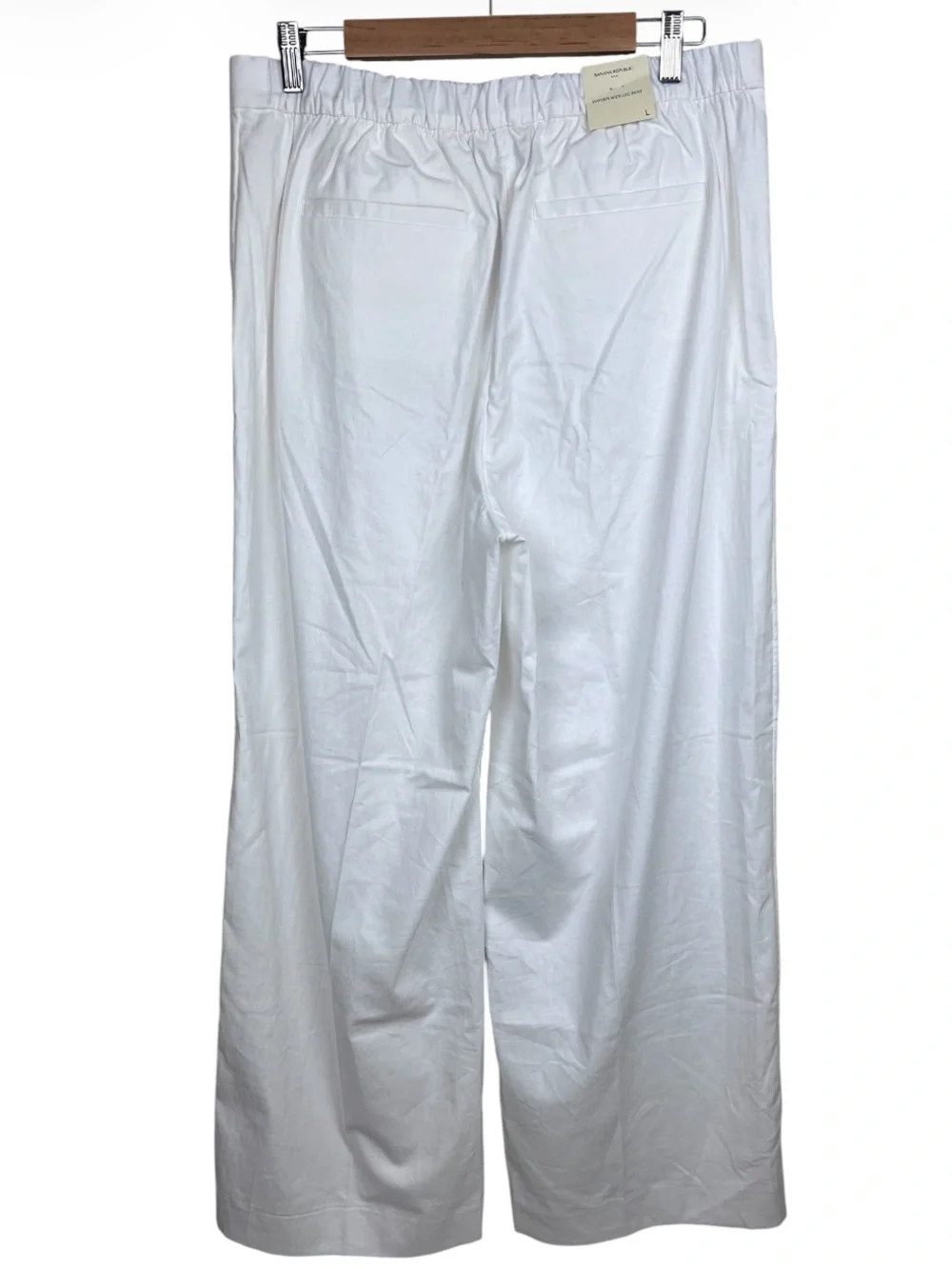 Banana Republic Factory WIDE-LEG HIGH-RISE LINEN-BLEND PANTS L WHITE